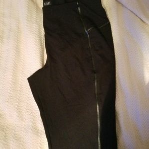 Black leggings with leather detail